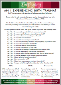 birth trauma checklist